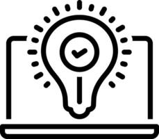 Black line icon for solution vector