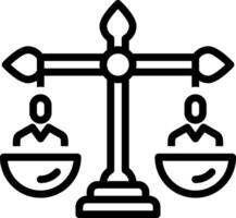 Black line icon for equality vector
