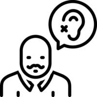 Black line icon for hearing loss vector