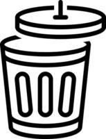 Black line icon for bin vector