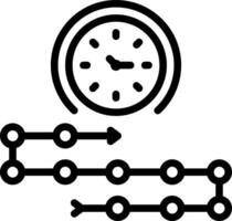 Black line icon for timeline vector