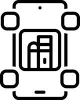 Black line icon for education app vector