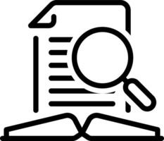 Black line icon for research vector