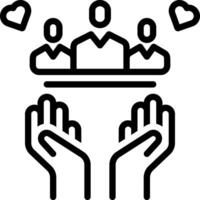 Black line icon for sociability vector