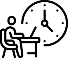 Black line icon for working hours vector