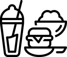 Black line icon for food and beverage vector