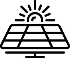 negro línea icono para solar energía vector