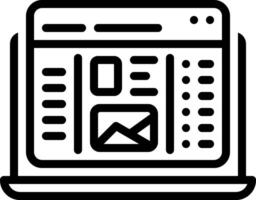 Black line icon for user interface vector