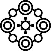 Black line icon for blockchain vector