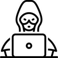 Black line icon for hacker vector