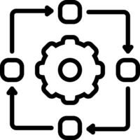 Black line icon for workflow vector
