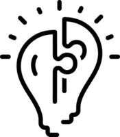 Black line icon for problem solution vector