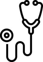 Black line icon for stethoscope vector