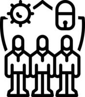 Black line icon for social security vector
