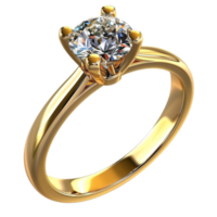 Gold Ring with Diamond on transparent background png