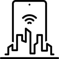 Black line icon for 5g vector