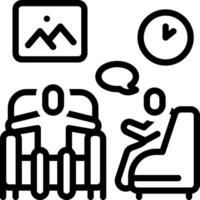 Black line icon for interview vector