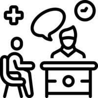 Black line icon for consultation vector