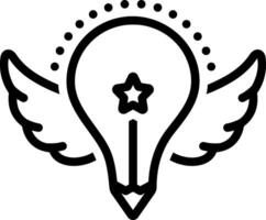 Black line icon for creative idea vector