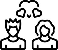 Black line icon for relationships vector