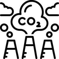 Black line icon for reduce co2 vector