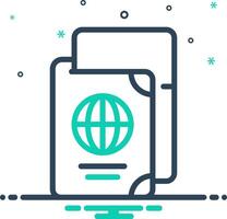 Mix icon for passport vector