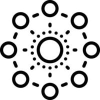 Black line icon for collaboration vector