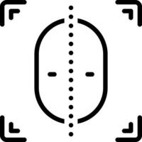 Black line icon for face detection vector