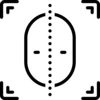 Black line icon for face detection vector