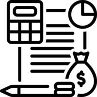 Black line icon for budget vector