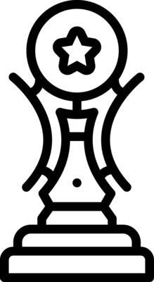 Black line icon for trophy