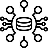 Black line icon for data vector