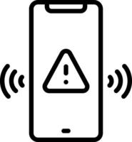 Black line icon for alert vector