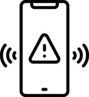 Black line icon for alert vector