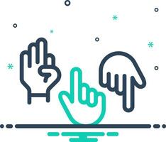 Mix icon for sign language vector