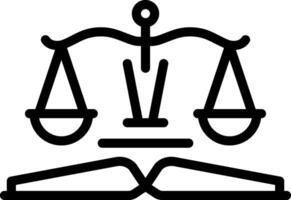 Black line icon for law vector