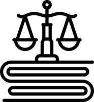 Black line icon for law vector