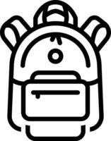 Black line icon for school bag vector