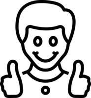 Black line icon for happy vector