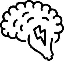 Black line icon for brainstorm vector