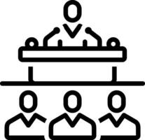 Black line icon for conference vector