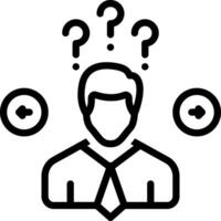 Black line icon for decision making vector