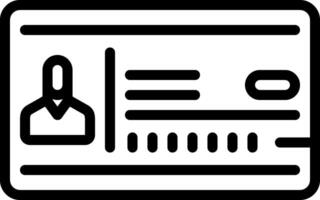 Black line icon for license vector