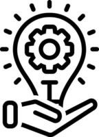 Black line icon for solution vector