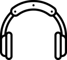 negro línea icono para auriculares vector