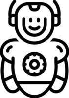 Black line icon for robotics vector