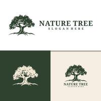 Tree logo design . Nature trees illustration. vector