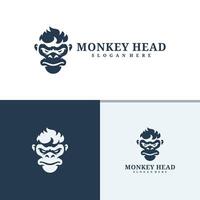conjunto de mono cabeza logo diseño . enojado mono ilustración logo concepto vector