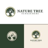 Tree logo design . Nature trees illustration. vector