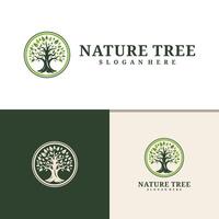 Tree logo design . Nature trees illustration. vector